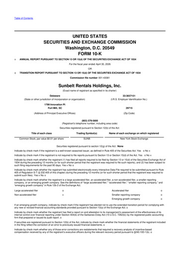 Thumbnail Sunbelt Rentals 10-K Annual Report 2026