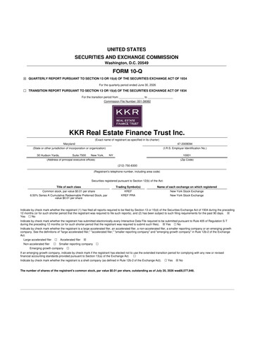 Thumbnail KKR Real Estate Finance Trust 10-Q Quarterly Report FY2026 