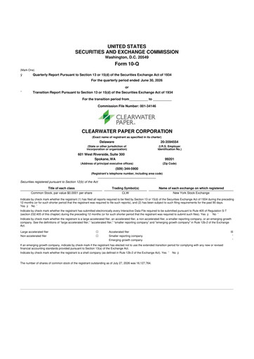 Thumbnail Clearwater Paper 10-Q Quarterly Report FY2026 