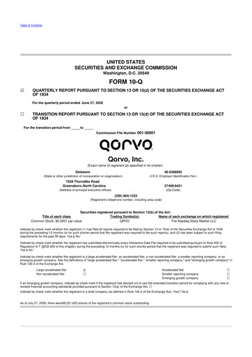 Vorschaubild Qorvo
 10-Q Quartalsbericht  