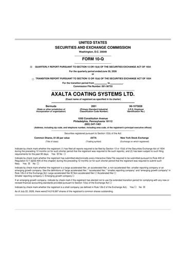 Thumbnail Axalta 10-Q Quarterly Report FY2026 