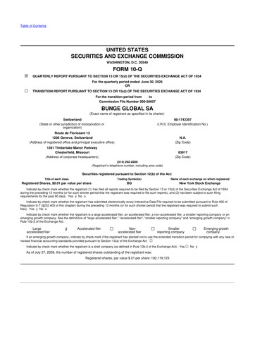 Thumbnail Bunge Global SA 10-Q Quarterly Report FY2026 