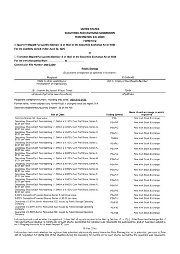 Miniature Public Storage 10-Q Rapport trimestriel 2026 