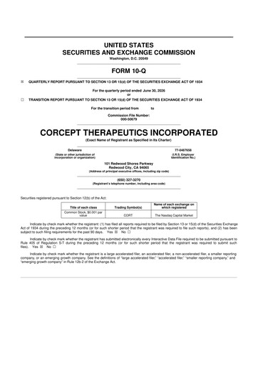 Thumbnail Corcept Therapeutics
 10-Q Quarterly Report FY2026 