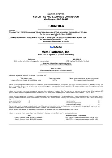 Thumbnail Meta Platforms (Facebook) 10-Q Quarterly Report FY2026 