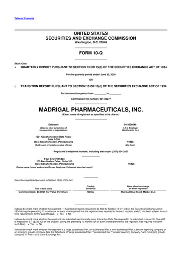 Thumbnail Madrigal Pharmaceuticals
 10-Q Quarterly Report FY2026 