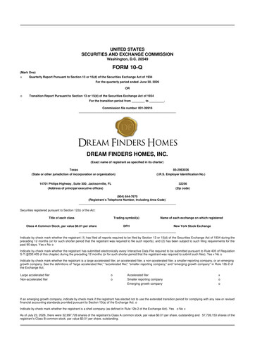 Thumbnail Dream Finders Homes 10-Q Quarterly Report FY2026 