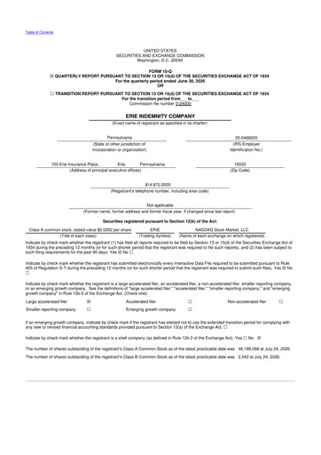Thumbnail Erie Indemnity 10-Q Quarterly Report FY2026 