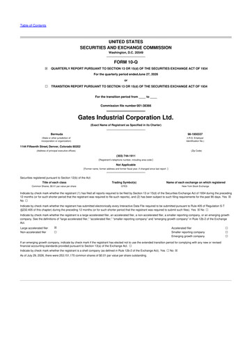 Thumbnail Gates Industrial Corp 10-Q Quarterly Report FY2026 