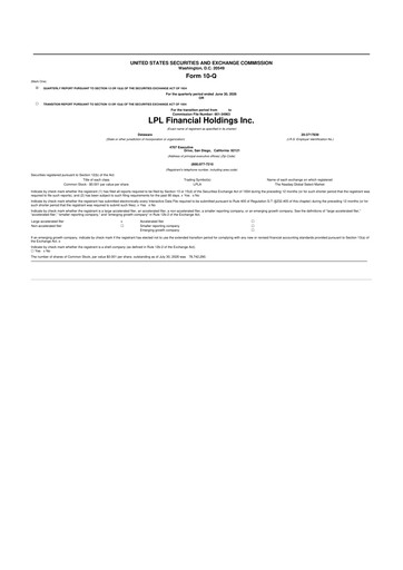 Thumbnail LPL Financial
 10-Q Quarterly Report FY2026 