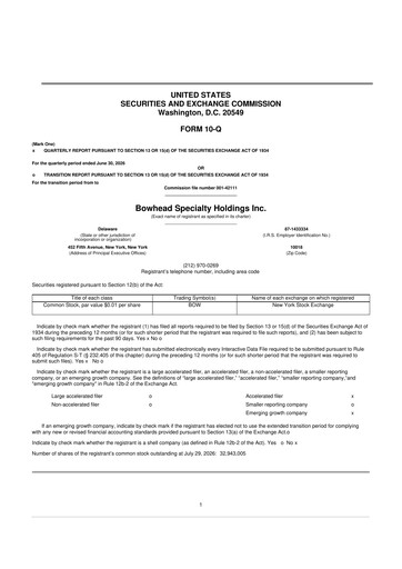 Vorschaubild Bowhead Specialty Holdings 10-Q Quartalsbericht 2026 