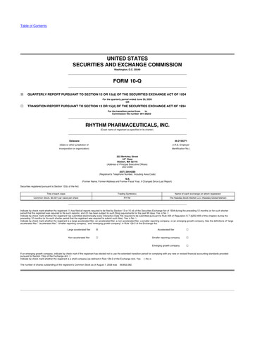 Thumbnail Rhythm Pharmaceuticals 10-Q Quarterly Report FY2026 