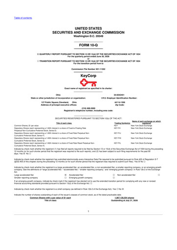 Miniature KeyCorp (KeyBank) 10-Q Rapport trimestriel 2026 
