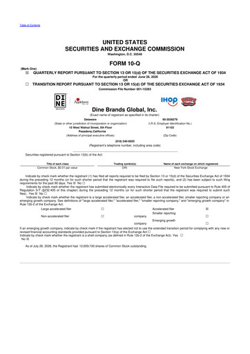 Thumbnail Dine Brands Global 10-Q Quarterly Report FY2026 