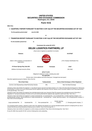 Thumbnail Delek Logistics Partners 10-Q Quarterly Report FY2026 