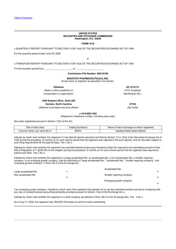 Thumbnail BioCryst Pharmaceuticals
 10-Q Quarterly Report FY2026 