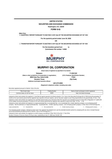 Thumbnail Murphy Oil
 10-Q Quarterly Report FY2026 