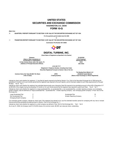 Miniature Digital Turbine
 10-Q Rapport trimestriel 2027 