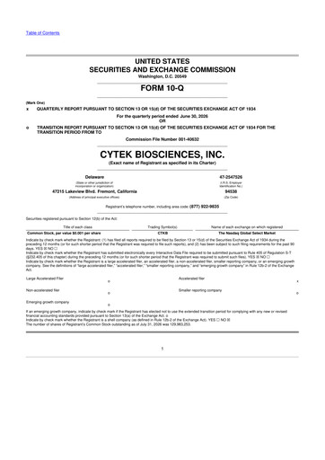 Miniature Cytek Biosciences 10-Q Rapport trimestriel 2026 
