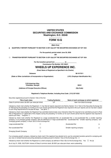 Miniature Wheels Up 10-Q Rapport trimestriel 2026 