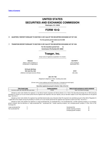 Vorschaubild Traeger 10-Q Quartalsbericht 2026 