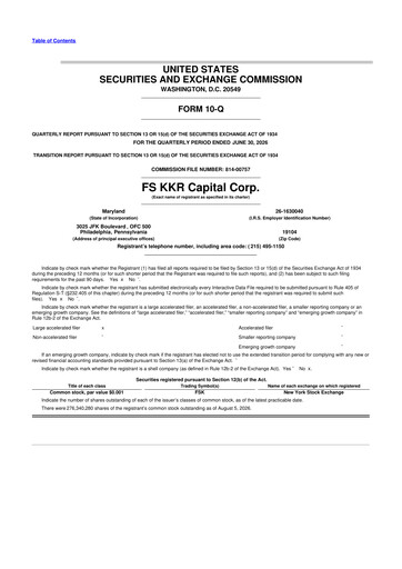 Thumbnail FS KKR Capital
 10-Q Quarterly Report FY2026 