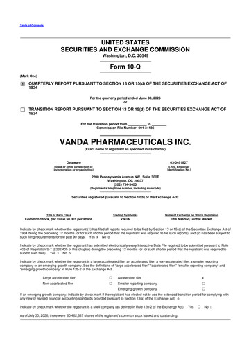 Thumbnail Vanda Pharmaceuticals 10-Q Quarterly Report FY2026 