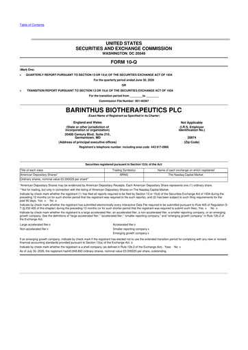 Vorschaubild Barinthus Biotherapeutics 10-Q Quartalsbericht 2026 