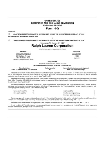 Thumbnail Ralph Lauren 10-Q Quarterly Report FY2027 