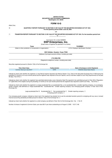Thumbnail DXP Enterprises 10-Q Quarterly Report FY2026 