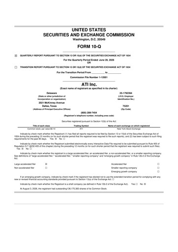 Thumbnail ATI Inc.
 10-Q Quarterly Report FY2026 