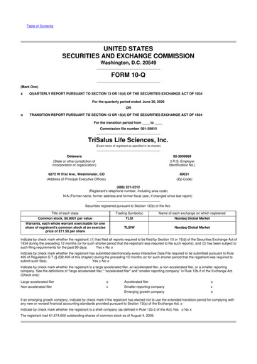Vorschaubild TriSalus Life Sciences 10-Q Quartalsbericht 2026 