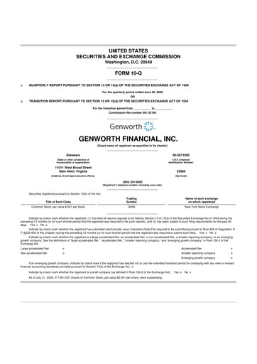Thumbnail Genworth Financial
 10-Q Quarterly Report FY2026 