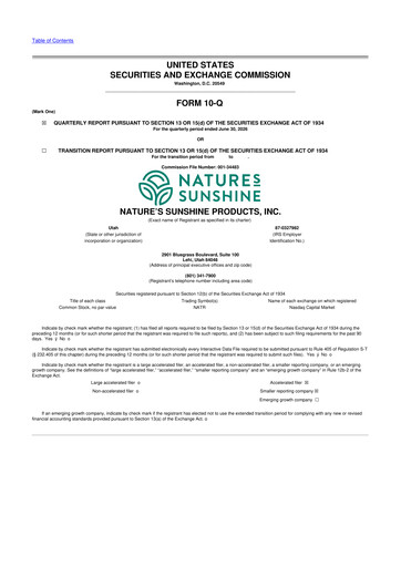 Thumbnail Nature's Sunshine Products 10-Q Quarterly Report FY2026 