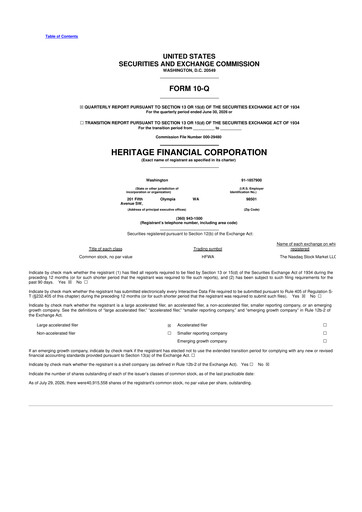 Thumbnail Heritage Financial 10-Q Quarterly Report FY2026 