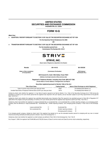 Vorschaubild Strive Asset Management, LLC 10-Q Quartalsbericht 2026 