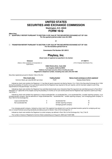 Thumbnail PLBY Group (Playboy) 10-Q Quarterly Report FY2026 