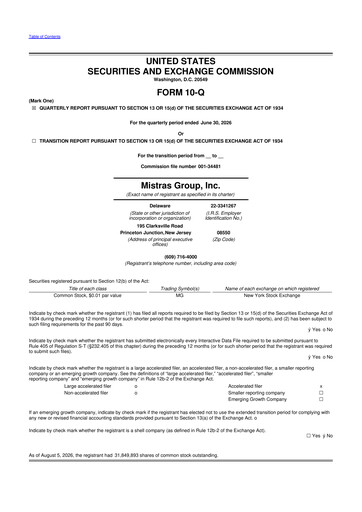 Vorschaubild MISTRAS Group
 10-Q Quartalsbericht 2026 