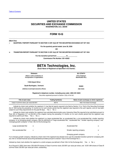 Miniature BETA Technologies 10-Q Rapport trimestriel 2026 