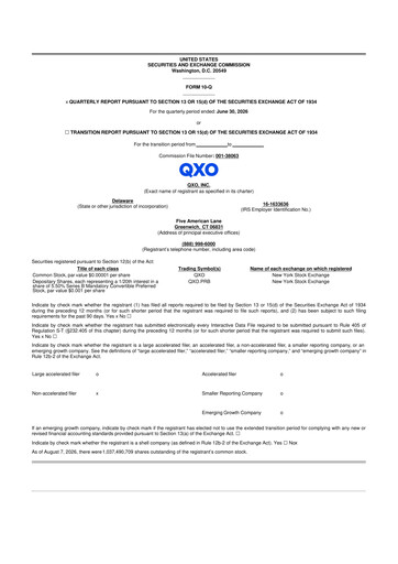 Miniature QXO, Inc. 10-Q Rapport trimestriel 2026 
