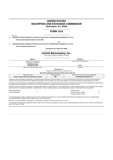 Vorschaubild Central Bancompany 10-Q Quartalsbericht 2026 