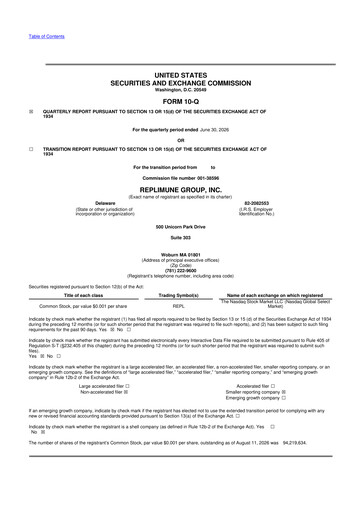 Vorschaubild Replimune

 10-Q Quartalsbericht 2027 