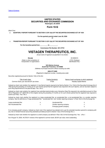 Vorschaubild VistaGen Therapeutics
 10-Q Quartalsbericht 2027 