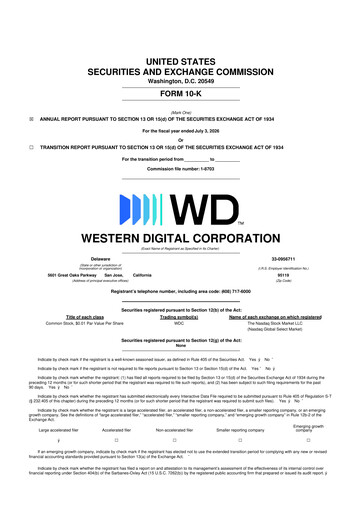 Miniature Western Digital 10-K Rapport annuel 2026