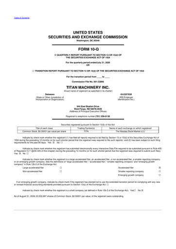 Thumbnail Titan Machinery 10-Q Quarterly Report FY2027 