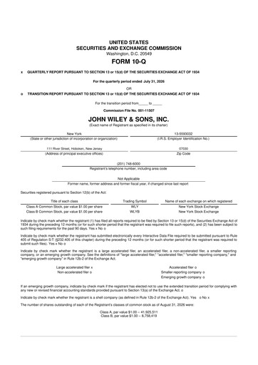 Thumbnail John Wiley &amp; Sons 10-Q Quarterly Report FY2027 Q1
