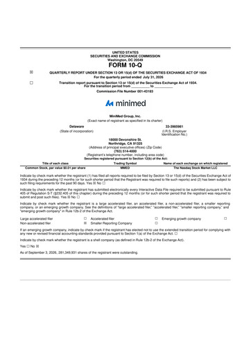 Thumbnail MiniMed Group 10-Q Quarterly Report FY2027 