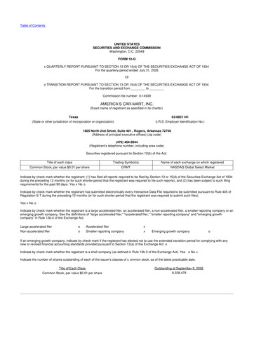 Thumbnail America's Car-Mart 10-Q Quarterly Report FY2027 
