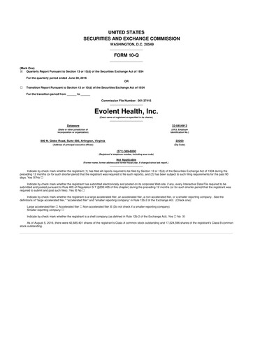 Thumbnail Evolent Health 10-Q Quarterly Report FY2016 