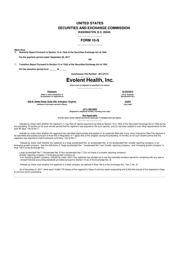 Thumbnail Evolent Health 10-Q Quarterly Report FY2017 